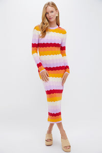 Sunset Stripe Montego Knit Midi Dress