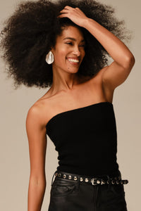 Black Cashmere Tube Top