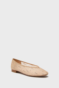 Nude Glitter Mesh Nina Flats